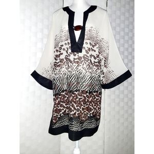 CZ Cover-Ups Deep V-Plunge Kimono Sleeve Coverup